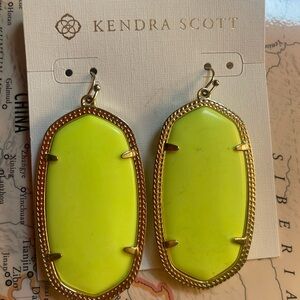 Kendra Scott Lime Green and Gold Earrings